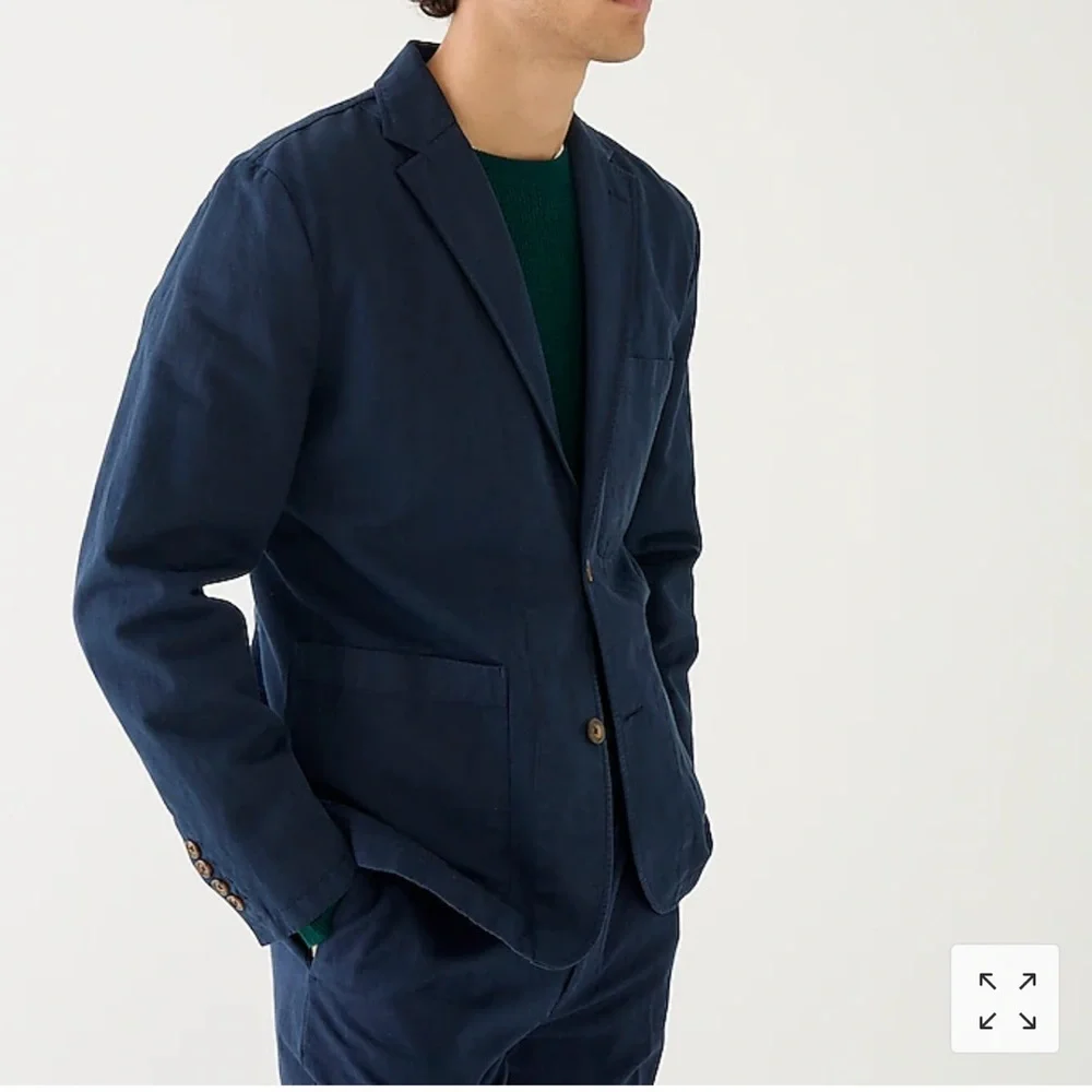 New J‎ Crew Garment-dyed-cotton-linen blend chino suit jacket